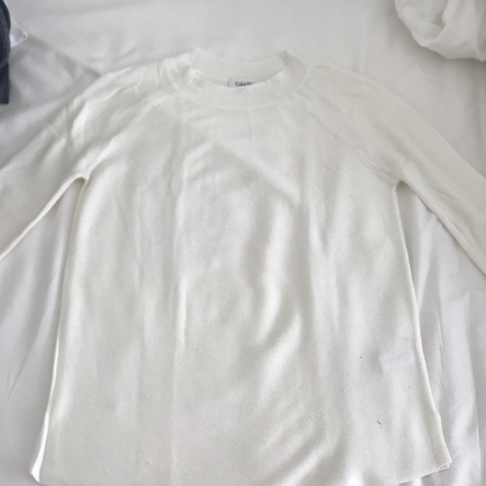 White Cowl Neck Calvin Klein Sweater